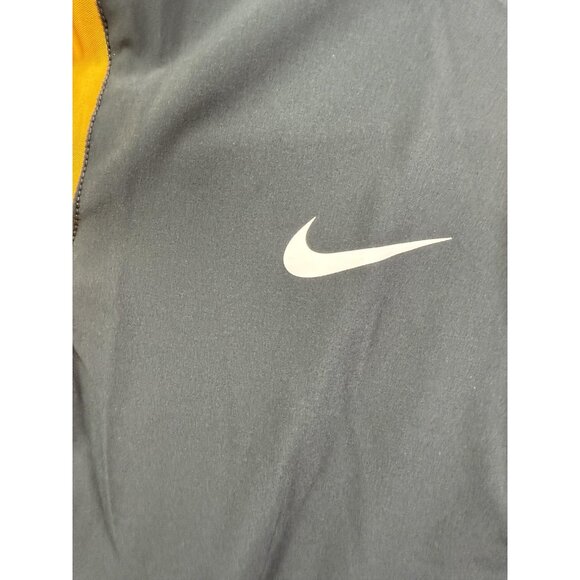 Nike Jacket Mens Small Black Yellow Hooded Quarter Zip Pullover Mesh FJ9536-015 - Picture 3 of 12